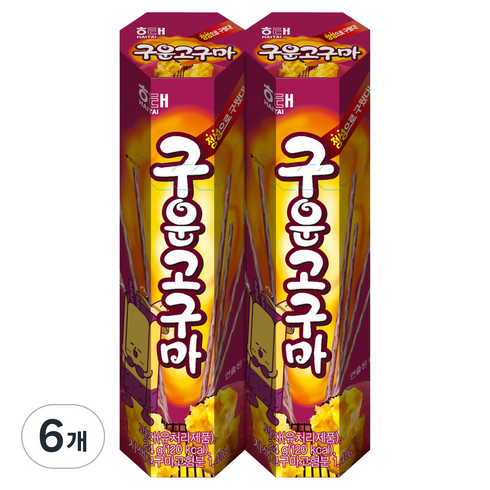 해태제과 구운고구마 과자, 24g, 6개