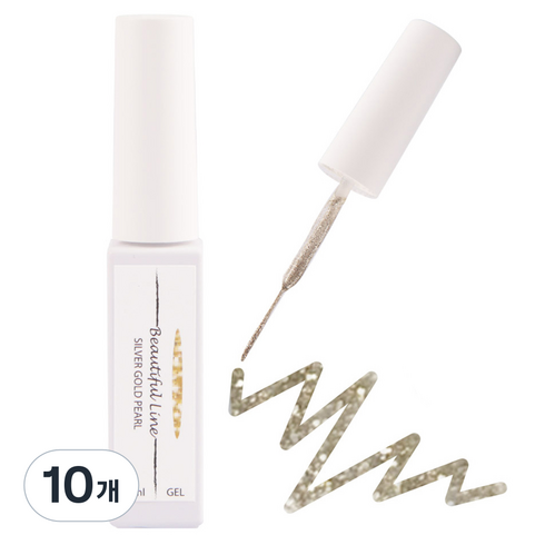 아이빛 네일아트 컬러 라인 젤네일, 11 실버골드펄, 10ml, 10개