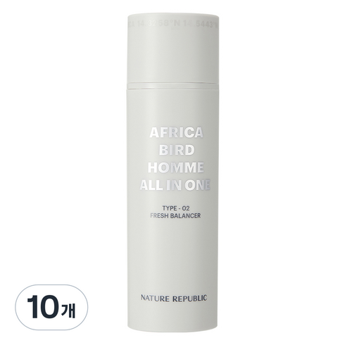 네이처리퍼블릭 아프리카 버드 옴므 올인원 프레시 밸런서, 150ml, 10개