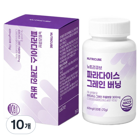뉴트리큐브 파라다이스 그레인 버닝 72g, 10개, 120정