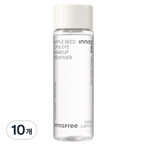 이니스프리 애플씨드 립앤아이 메이크업 리무버, 100ml, 10개