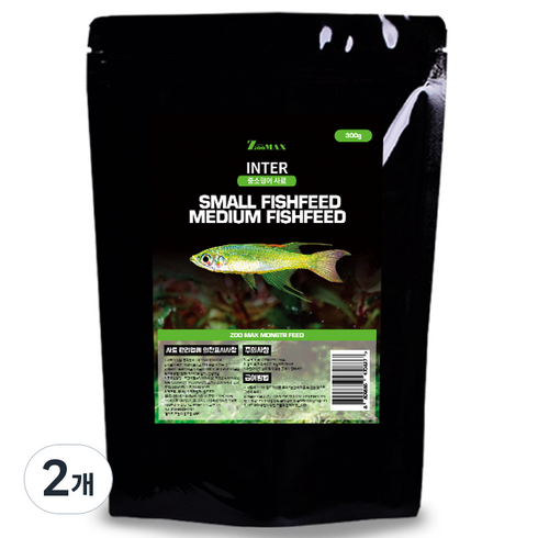쥬맥스 인터 중소형어 사료, 300g, 2개