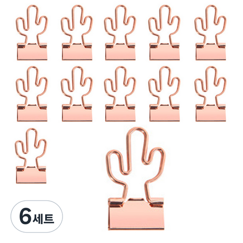 JNJ 메탈 모양클립 선인장 12p + 케이스 세트, 6세트