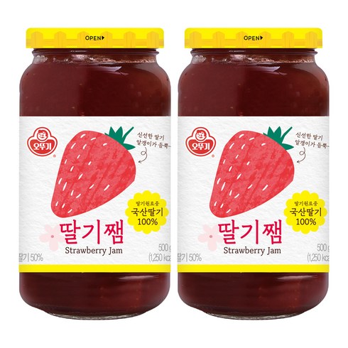오뚜기 딸기쨈, 500g, 2개