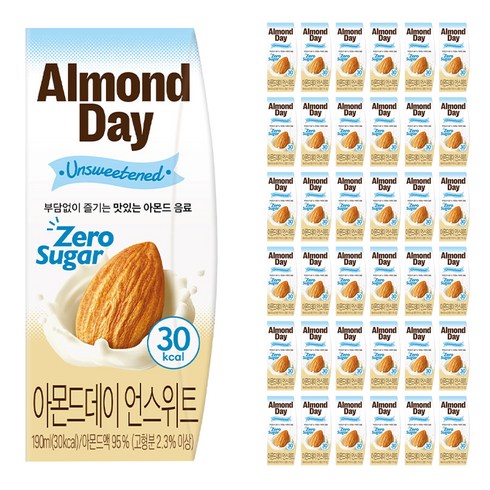 남양유업 아몬드데이 언스위트, 190ml, 72개