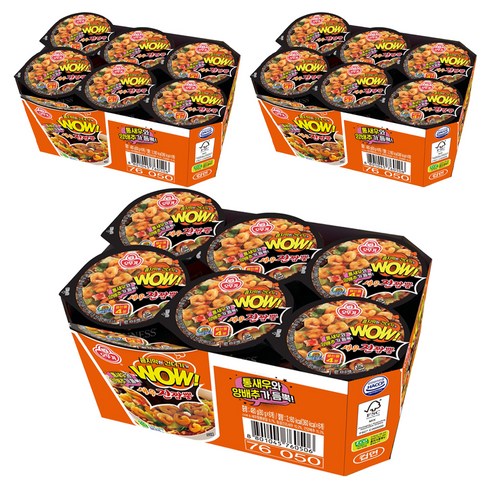 오뚜기 와우 새우 진짬뽕 컵 80g, 18개
