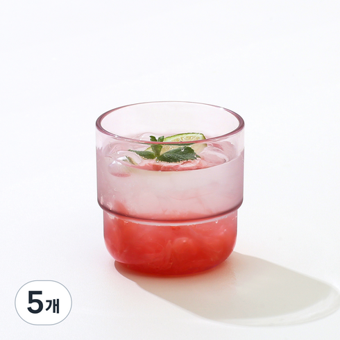 탁가온 유아용 에코젠 투명컵, 핑크, 5개, 200ml