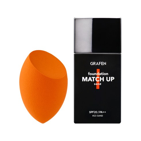 그라펜 매치업 파운데이션 40ml + 엣지 컷 퍼프, 23호 샌드, 1개