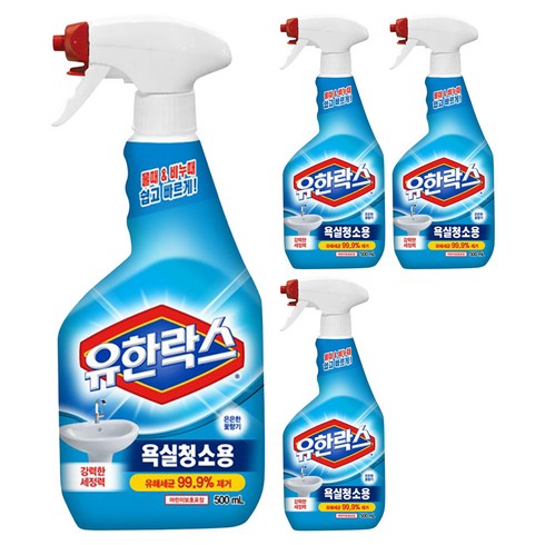 유한락스 욕실청소용 세정제, 500ml, 4개
