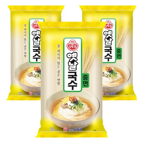 오뚜기옛날 국수 중면, 1.5kg, 3개