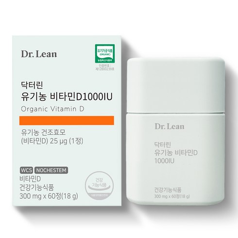 닥터린 유기농 비타민D 1000IU, 60정, 1개