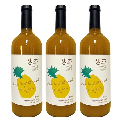 생생초 생초 파인애플 음용식초, 1L, 3개