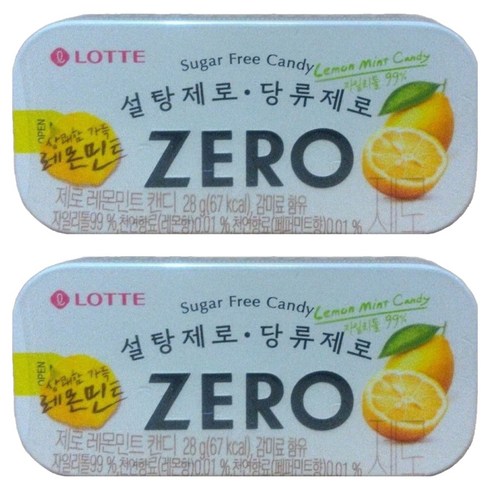 롯데제로 레몬민트 캔디, 2개, 28g