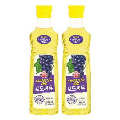 오뚜기 포도씨유, 500ml, 2개