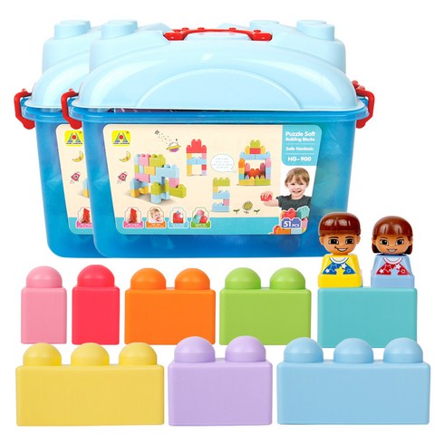 젠토이 베베블럭 케이스 51p, 블루, 2개