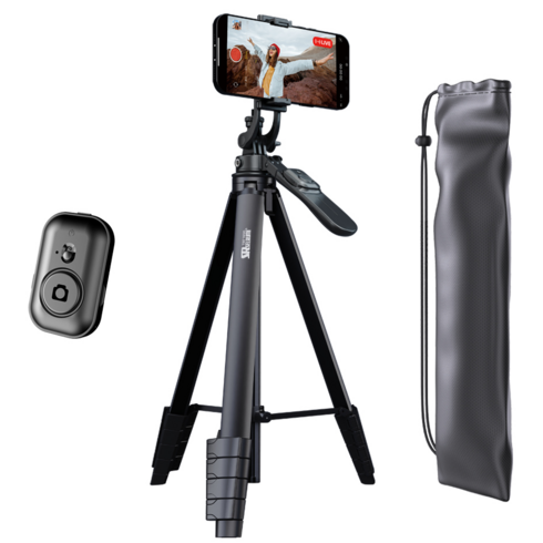 셀루미 5단 에디션 그립 핸들 스마트폰 삼각대 165cm, SEL-TRF1650, 매트 블랙, 1개