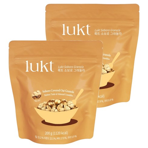 룩트 소보로 그래놀라 대용량, 200g, 2개