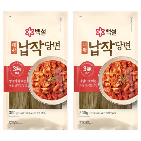 백설 대왕 납작당면, 300g, 2개