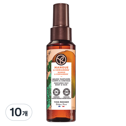 이브로쉐 퍼퓸드 바디 & 헤어 미스트 망고 코리안더향, 100ml, 10개