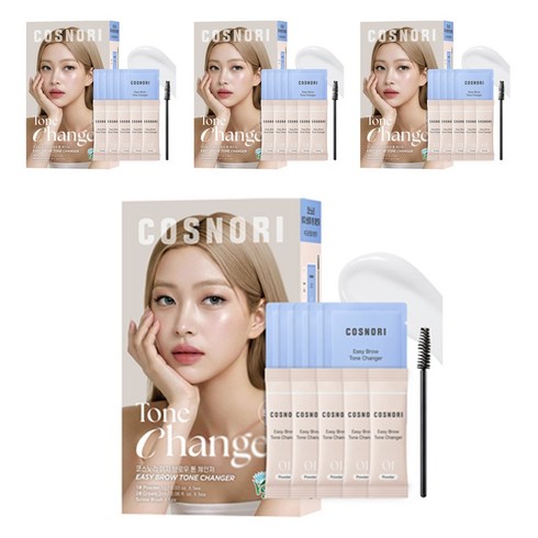 코스노리 이지 브로우 톤 체인저 탈색제 5회분, 2ml, 1g, 4세트