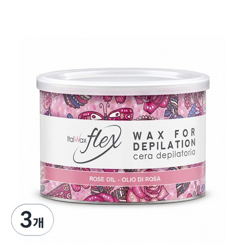 이탈왁스 소프트 왁스 플렉스 틴 로즈오일, 400g, 3개