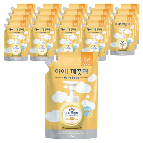 아이깨끗해 항균 폼 핸드솝 순 파우더향 리필용, 450ml, 20개