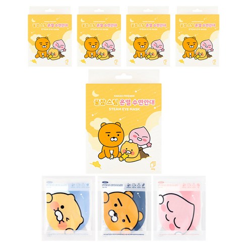 카카오프렌즈 꿀잠 스팀 온열 수면안대 3종, 5세트, 3개입