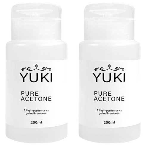 유키 펌프형 퓨어 아세톤, 200ml, 2개