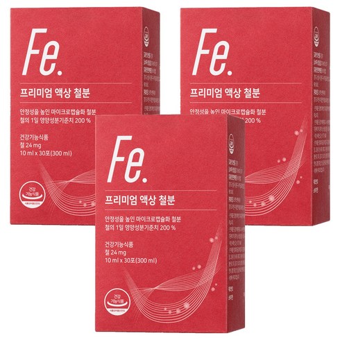뉴트리모어 프리미엄 액상 철분, 300ml, 3개