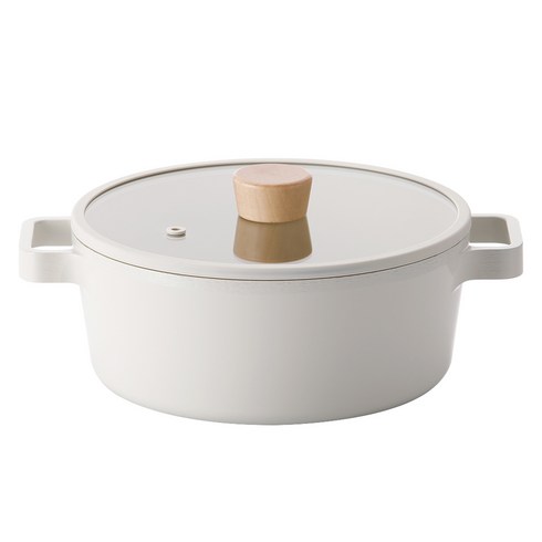 네오플램 인덕션 피카 양수냄비, 22cm, 오프 화이트 샌드, 1개