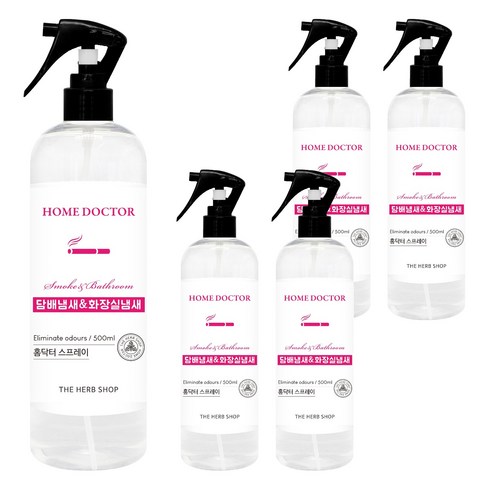 더허브샵 홈닥터 룸 스프레이 탈취제, 500ml, 5개