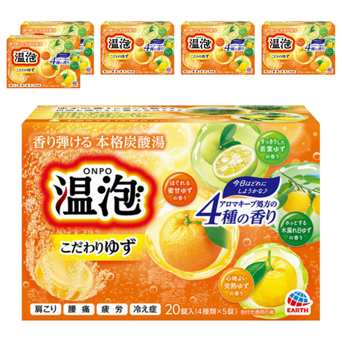 온포 탄산입욕제 유자, 800g, 6개