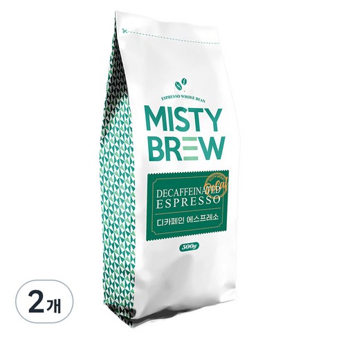미스티브루 디카페인 에스프레소, 홀빈(분쇄안함), 500g, 2개