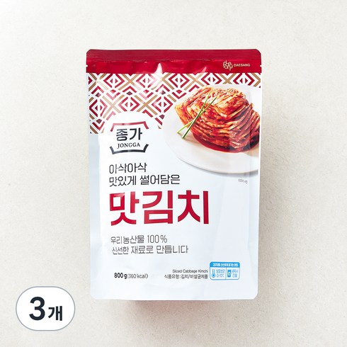 대상 종가 맛김치, 800g, 3개