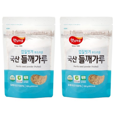 햇님마을 껍질벗긴 국산 들깨가루, 100g, 2개