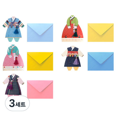 프롬앤투 전통카드 세트, ftt304-12345, 3개