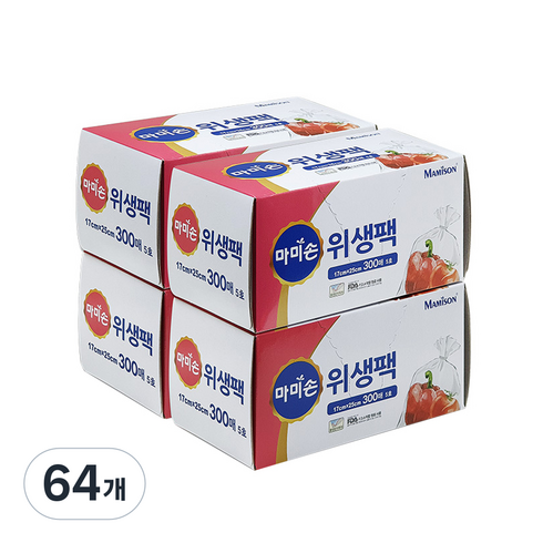 마미손 위생팩 5호 소 17 x 25 cm, 소(S), 300개입, 64개