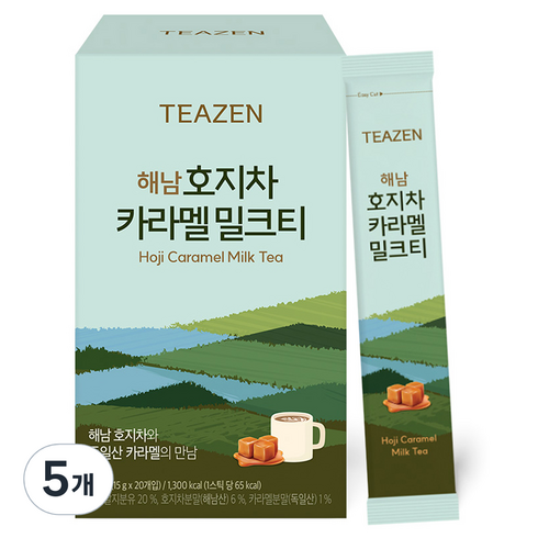 티젠 해남 호지차 카라멜 밀크티, 15g, 20개입, 5개