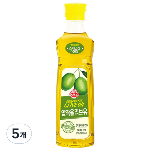 오뚜기 엑스트라버진 올리브유, 900ml, 5개