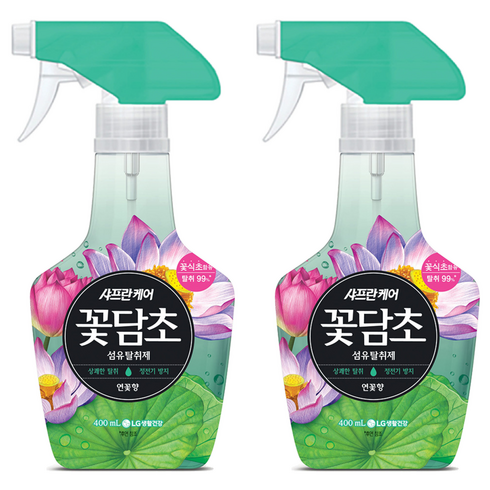 샤프란꽃담초 섬유탈취제 연꽃향 본품, 400ml, 2개
