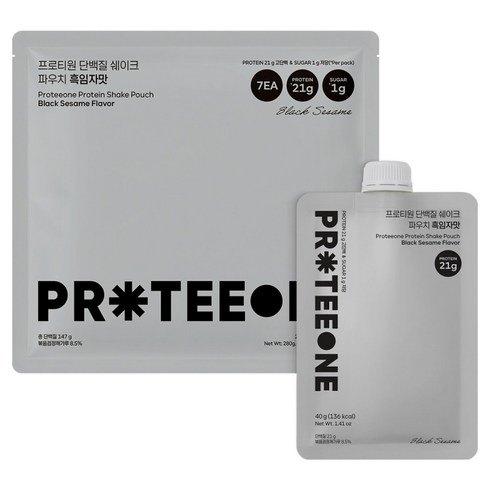 프로티원 단백질 쉐이크 파우치 흑임자맛 7p, 1개, 280g