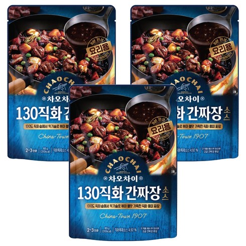 차오차이 130직화 간짜장소스, 165g, 3개