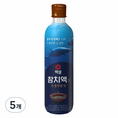 백설 참치액 진, 900g, 5개