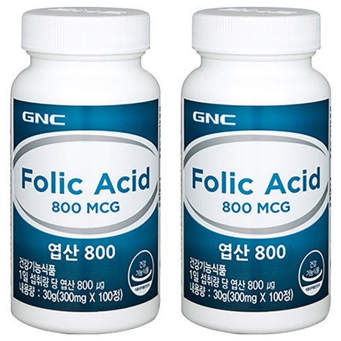 GNC 엽산 800, 100정, 2개