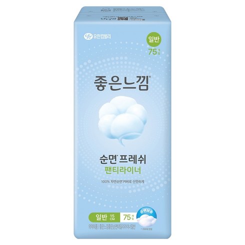 좋은느낌 좋은순면 데일리 팬티라이너, 1개, 75매입, 일반