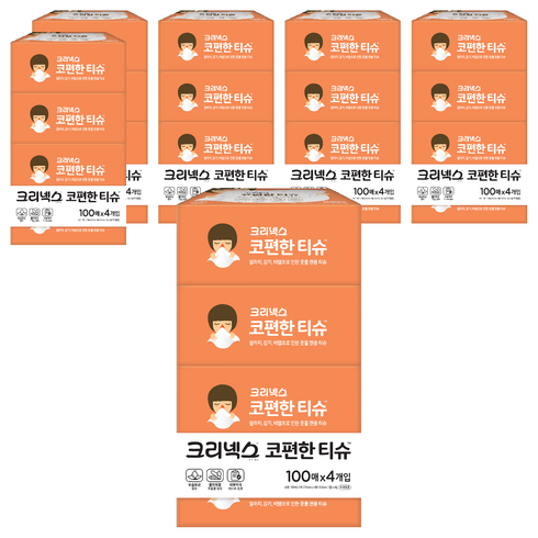 크리넥스 코편한 각티슈 1겹, 100개입, 24개