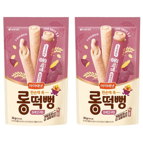 아이배냇 유아용 롱떡뻥 씰과자 30g, 2개