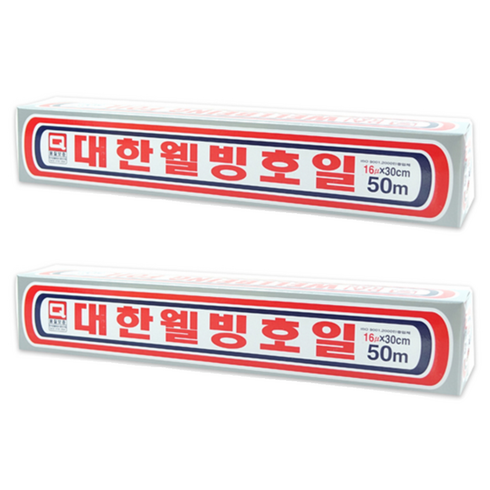 대한웰빙은박접시 호일 30cm x 50m, 2개