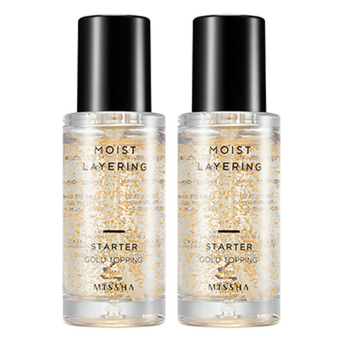 미샤 모이스트 레이어링 스타터 메이크업베이스 30ml, 골드 토핑, 2개