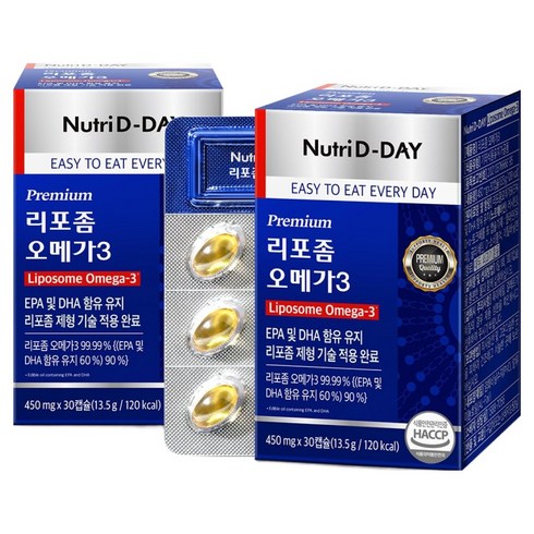 뉴트리디데이 프리미엄 리포좀 오메가3 13.5g, 30정, 2개
